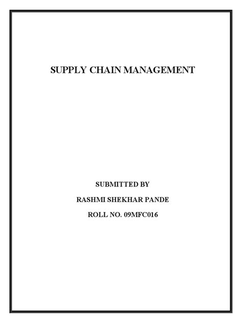 Supply Chain Management | PDF | Supply Chain Management | Supply Chain