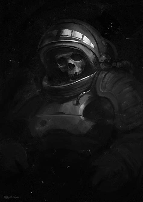 Astronaut art, Space art, Skull art