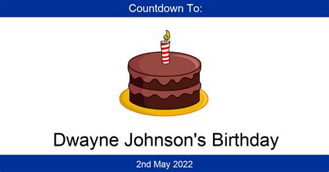 Countdown To Dwayne Johnson's Birthday | Days Until Dwayne Johnson's ...