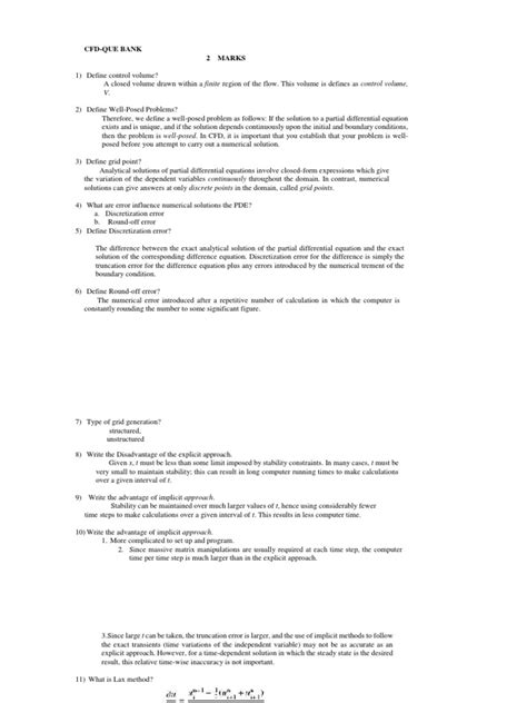 ME6014 Computational Fluid Dynamics | PDF | Computational Fluid Dynamics | Partial Differential ...