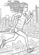 Running Coloring Pages sketch template
