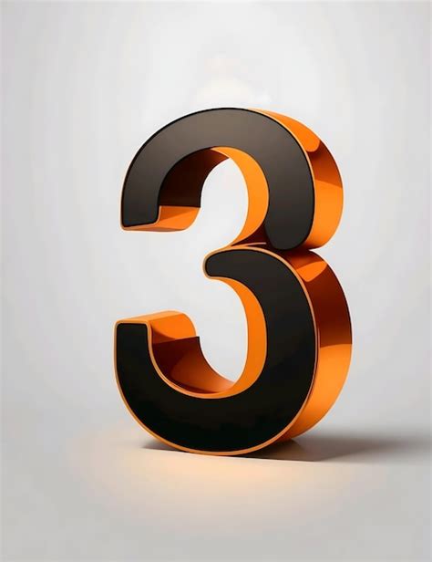 Premium AI Image | a number 3 is displayed in a black and orange color.