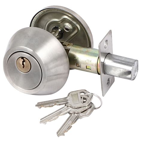 Bathroom Bedroom Stainless Steel Single Cylinder Deadbolt Door Lock w 3 ...