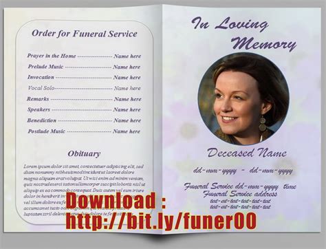 Cremation Memorial Service Program Template