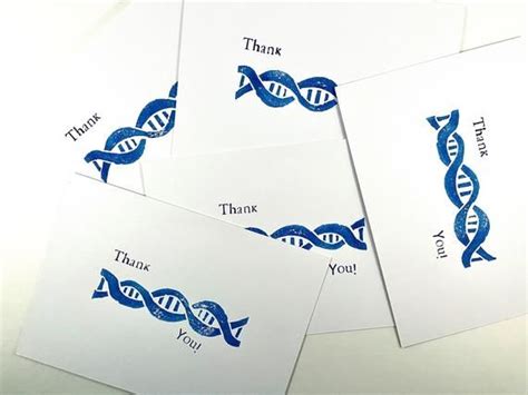 DNA Handmade Block-printed Thank You Card // Set of 5 // | Etsy | Print ...