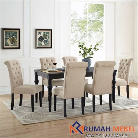 Meja Makan Minimalis Modern Evelin 6 Kursi | Rumah Mebel