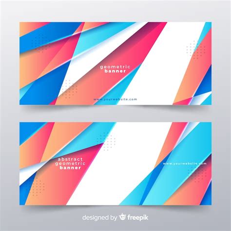 Free Vector | Abstract geometric banners