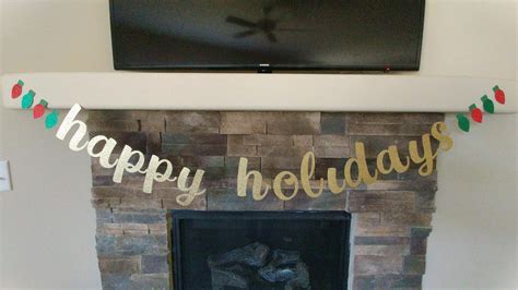 Happy Holidays Banner Christmas Lights Banner Glitter | Etsy