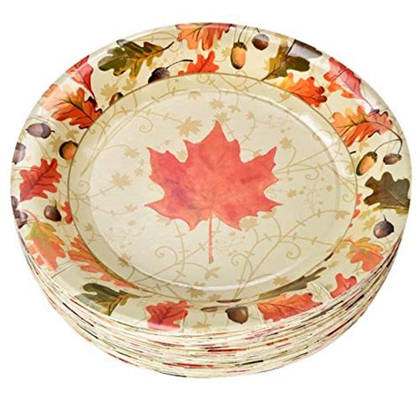 Gift Boutique Thanksgiving Fall Plates & Napkins Autumn Leaves for 50 Guests 50 10" 7" Dessert ...