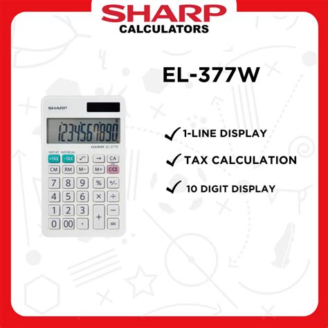 Sharp Handheld Calculators 10 Digit Display EL-377W | Shopee Philippines