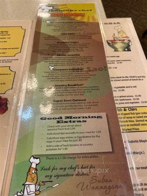 Menu of Pancake Chef in Seatac, WA 98188