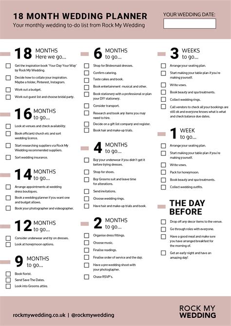 18 Month Wedding Planning Checklist (Because Lists Are Life)