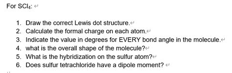 SOLVED: For SCl4: