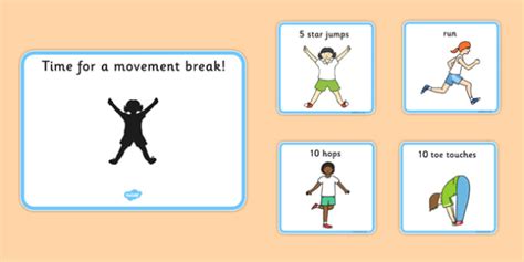 Time For A Movement Break Visual Support Cards - SEN, SEN cards