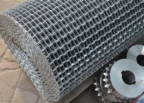 Honeycomb Wire Mesh Conveyor Belt , Metal Mesh Belt With Clinched Edge