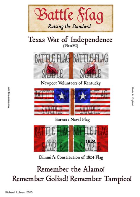 Battle Flags of the Texas War of Independence. |Battle Flag