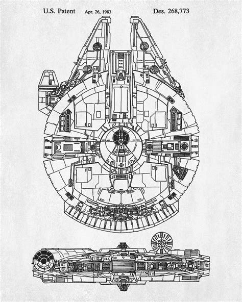 Millennium Falcon Blueprint Poster - Etsy