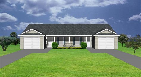 Duplex House Plans With Garage In The Middle | House Plan Ideas