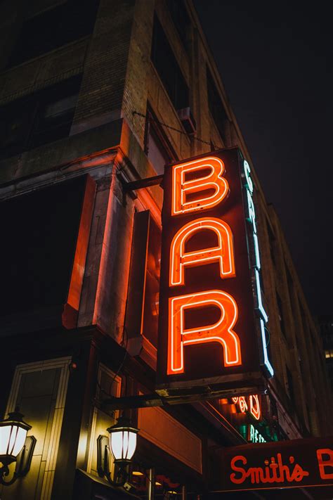 Bar Neon Light Signage at Night · Free Stock Photo