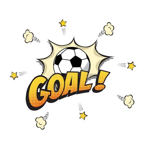 Goal Word with Football Ball in Cartoon or Comic Book Style. Vector Illustration. Stock Vector ...