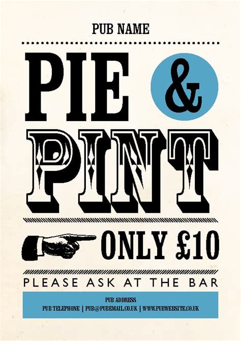 Pie and Pint Offer Poster (Artwork £60) | Hall and Woodhouse