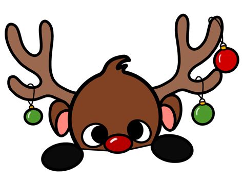 a reindeer with christmas ornaments hanging from it's antlers on its head and nose