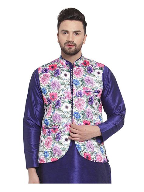 Shop Multi Colour Satin Ceremonial Nehru Jackets Online : 183486 - Mens