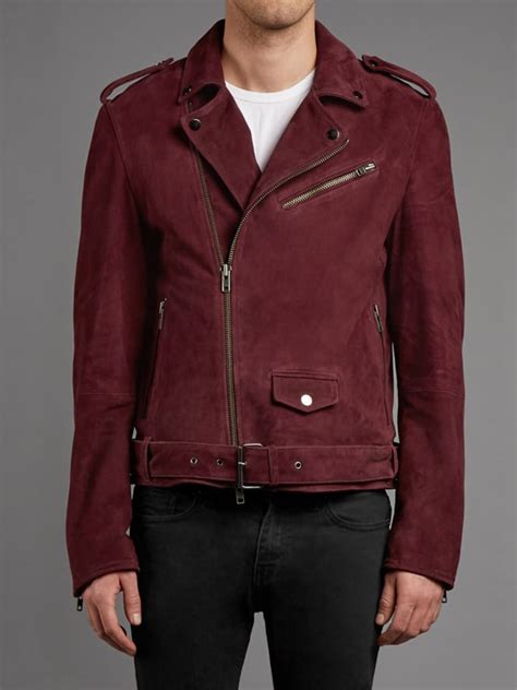 Double Rider Burgundy Suede Leather Jacket - Stars Jackets