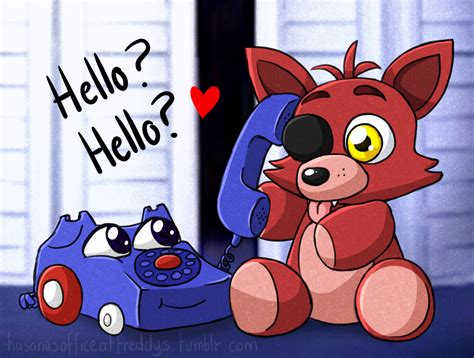 Purple telephone and teddy foxy - Five Nights at Freddy’s Fan Art (38711630) - Fanpop