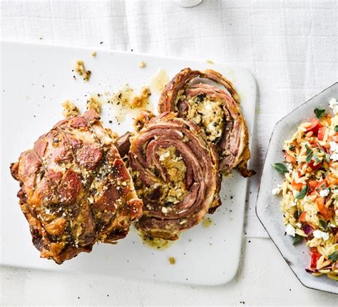 Slow Roast Stuffed Lamb Recipe with Oregano and Feta | olivemagazine