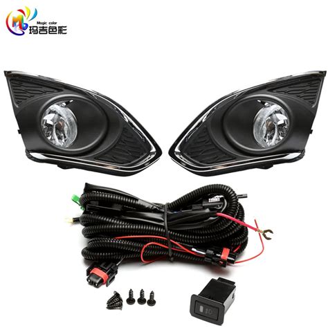 Chrome Driving Lamps Fog Lights for Chevrolet Chevy Spark 2013 2015 With Wires Harness Switch ...