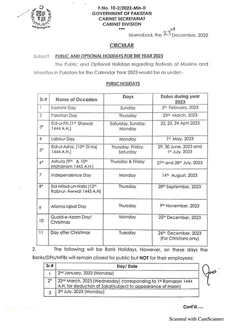 Public and Optional Holidays 2023 Pakistan • Galaxy World