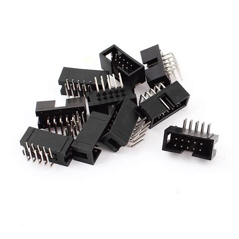 10pcs 90 Degree 10 Pin 2 Row 2.54mm Male JTAG Socket Connector Box ...