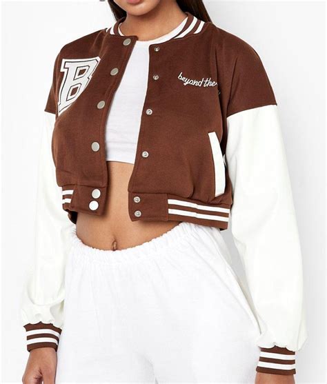 Beyond The Range Cropped Varsity Jacket - Jackets Masters