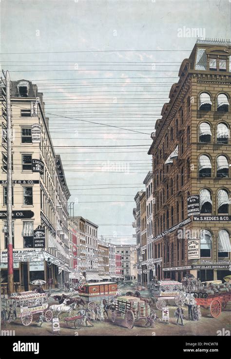 View of Broadway and Maiden Lane, New York City ca. 1800s Stock Photo - Alamy