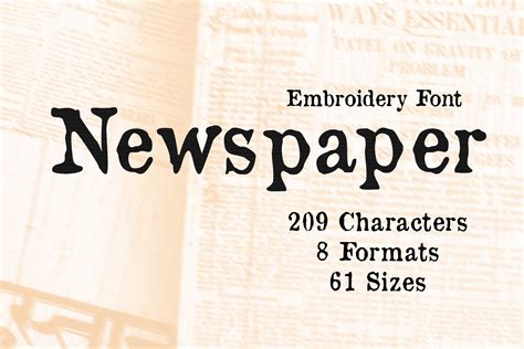 Newspaper Embroidery Font Old Newspaper Embroidery Fonts | Etsy