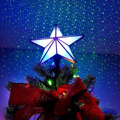 Laser Christmas Tree Topper | Lighted tree topper, Christmas tree star ...