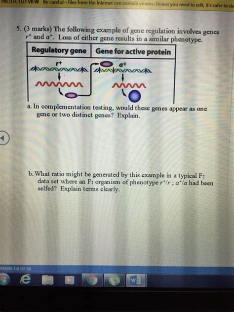 Solved The following example of gene regulation involves | Chegg.com