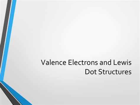 Valence Electrons and Lewis Dot Structures