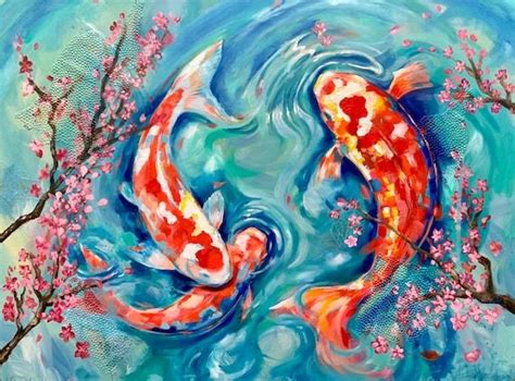 Koi Fish Painting Print Colorful Large Scale Fish Decor Fish - Etsy ...