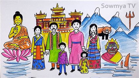 Sikkim Culture Drawing Easy || Sikkim Traditional Dress, 47% OFF