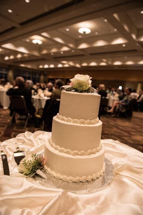 Beautiful wedding cake from The Exchange Bakery at a DECC Wedding in the Harbor Side Ballroom ...