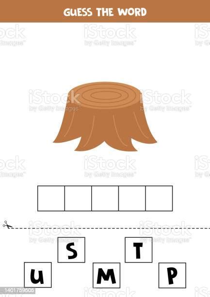 Spelling Game For Kids Wooden Stump Stock Illustration - Download Image ...