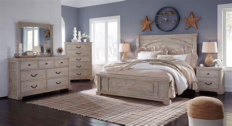 Charmyn White Wash Panel Bedroom Set from Ashley | Coleman Furniture