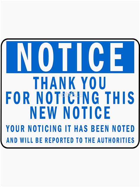 "Funny Notice" Sticker for Sale by rott515 | Redbubble