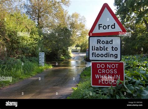 River ford crossing, Worcestershire, England, UK Stock Photo - Alamy