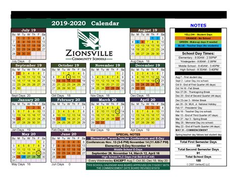 Calendars Zionsville Community Schools From Zcs Calendar 2023 ...