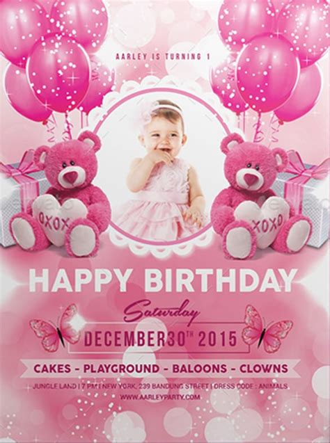 1st Birthday Templates For Photoshop | HQ Printable Documents