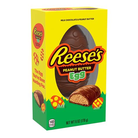 REESE'S, Milk Chocolate Peanut Butter Egg, Easter Candy, 6 oz, Gift Box - Walmart.com