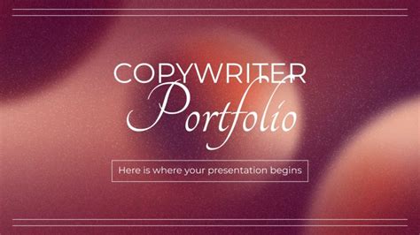 Copywriter Portfolio | Google Slides & PowerPoint template